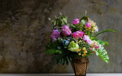 Centros de flores artificiales para difuntos